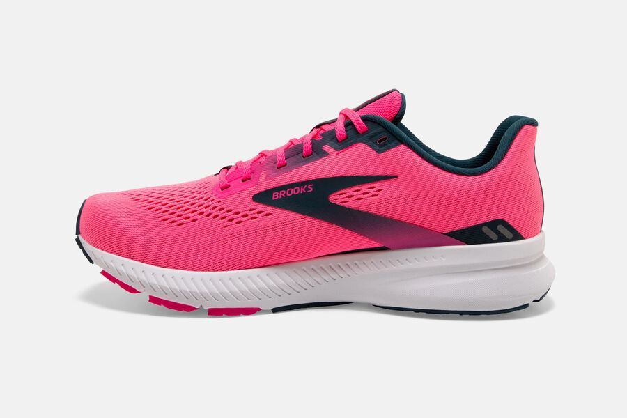 Launch 8 Road Brooks Running Shoes NZ Womens - Pink/Navy - CSANZH-651